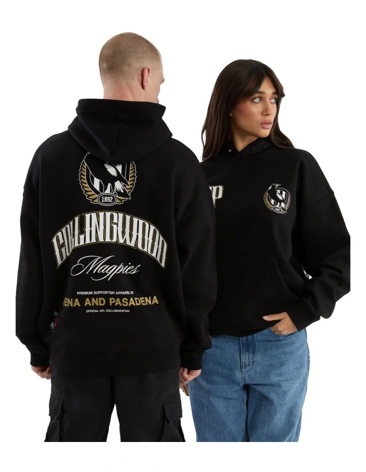 Collingwood Fighter Hoodie in Jet Black image 6