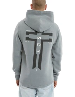 Divine Dual Curved Hoodie in Grey