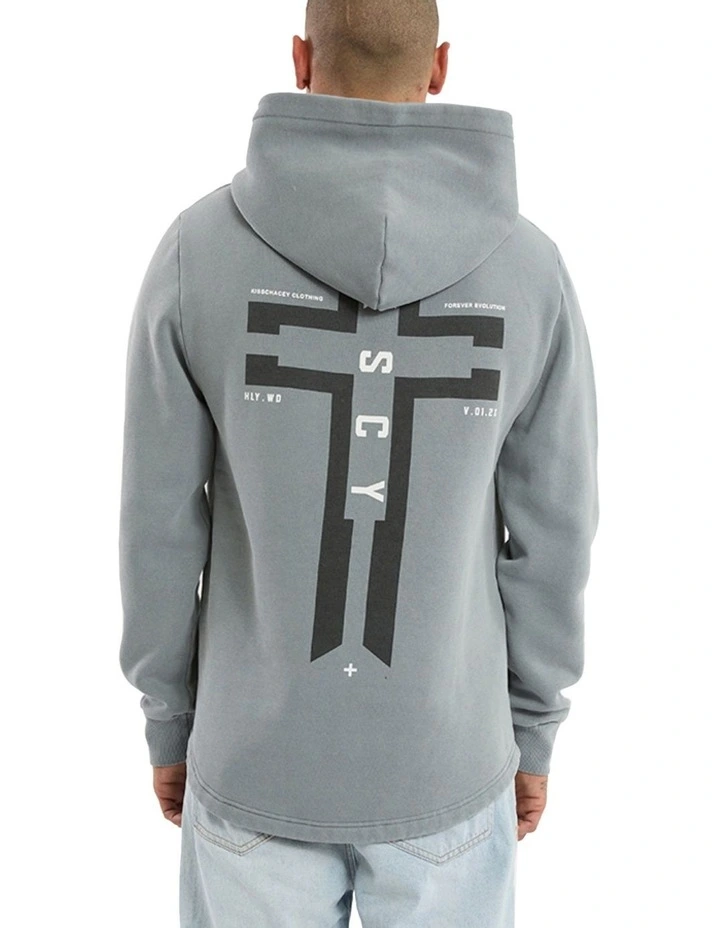 Divine Dual Curved Hoodie in Grey image 1