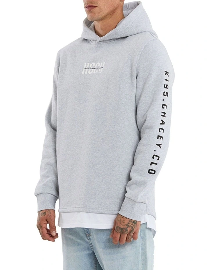 Sharp Layered Hoodie in Grey image 5