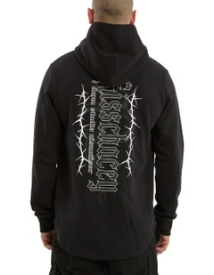 Risen Dual Curved Hoodie in Black