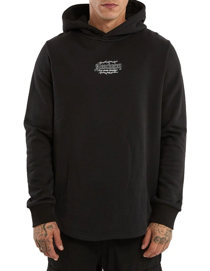 Risen Dual Curved Hoodie in Black image 3
