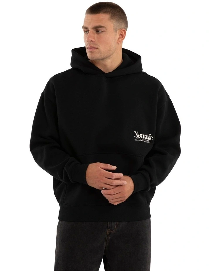 Retreat Oversized Hoodie in Black image 1