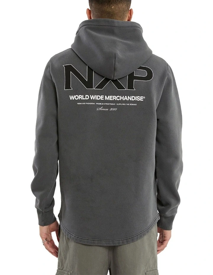 Peak Dual Curved Hoodie in Pigment Charcoal image 1