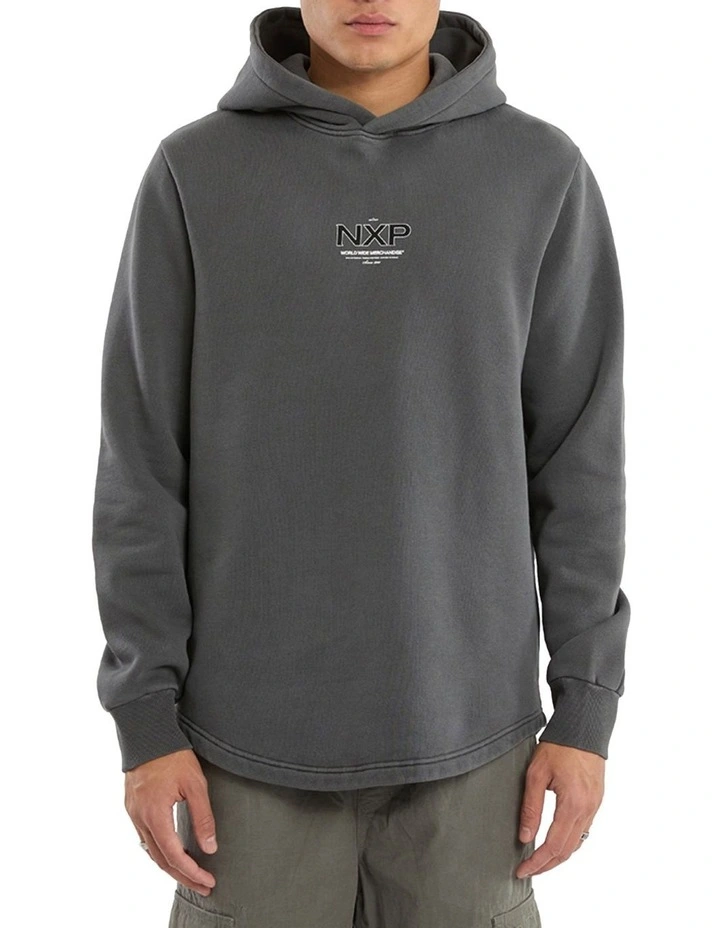Peak Dual Curved Hoodie in Pigment Charcoal image 4