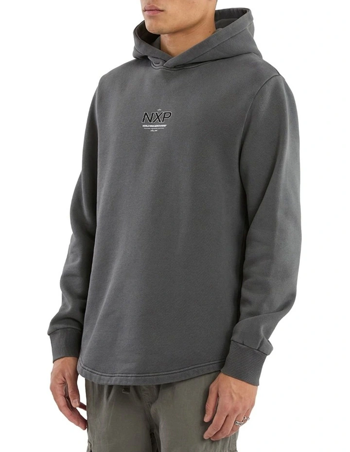 Peak Dual Curved Hoodie in Pigment Charcoal image 6