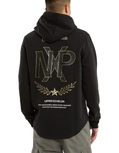 Ensemble Dual Curved Hoodie in Jet Black