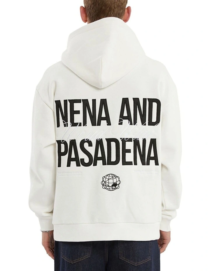 Caution Relaxed Hoodie in White image 1