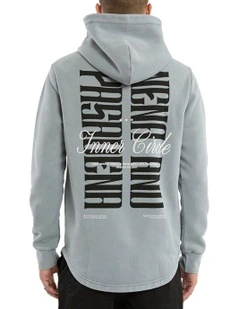 Dynamic Dual Curved Hoodie in Grey