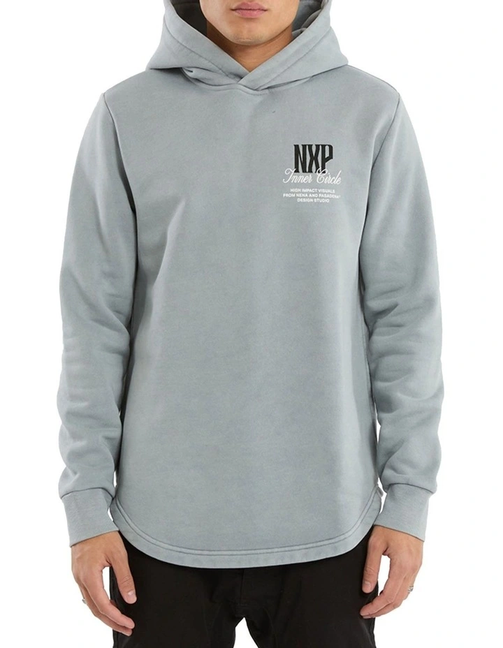 Dynamic Dual Curved Hoodie in Grey image 3