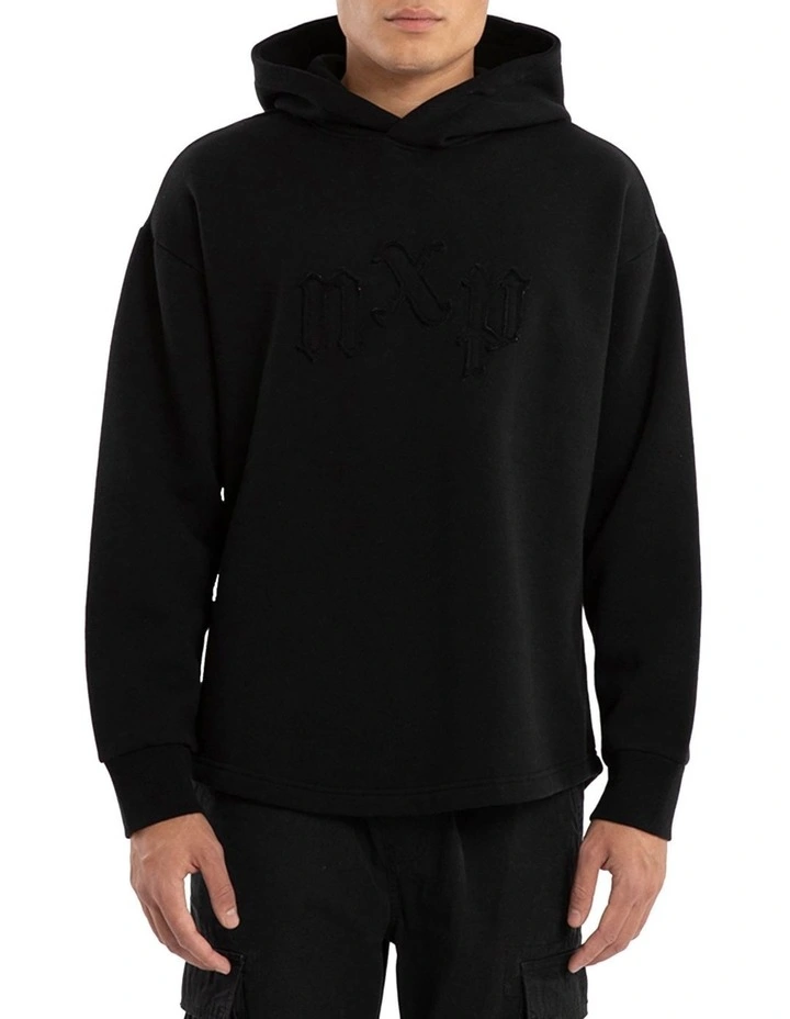 Supreme Relaxed Curved Hoodie in Black image 1