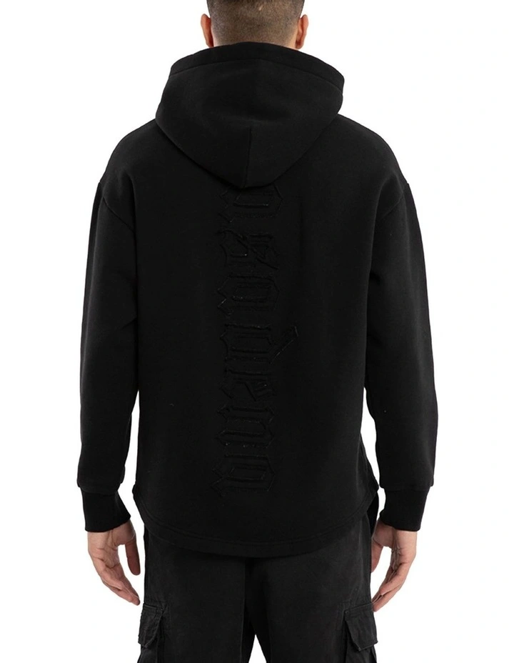 Supreme Relaxed Curved Hoodie in Black image 2