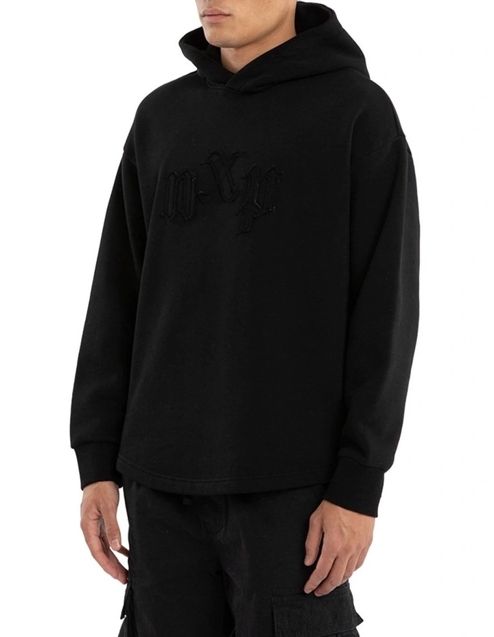 Supreme Relaxed Curved Hoodie in Black image 3