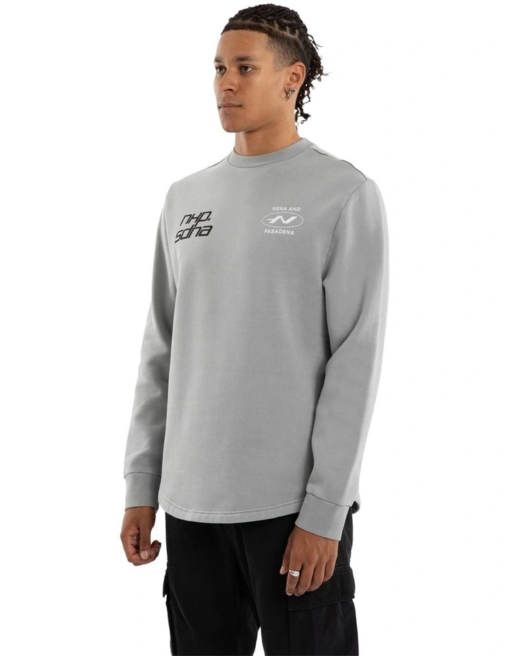 Independent Curved Sweater in Grey image 3