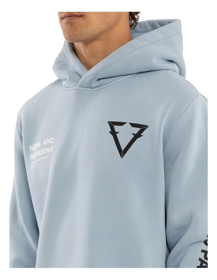 Track Dual Curved Hoodie in Blue image 4