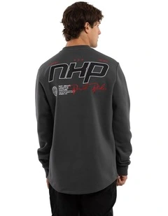 Moderate Dual Curved Sweater in Grey