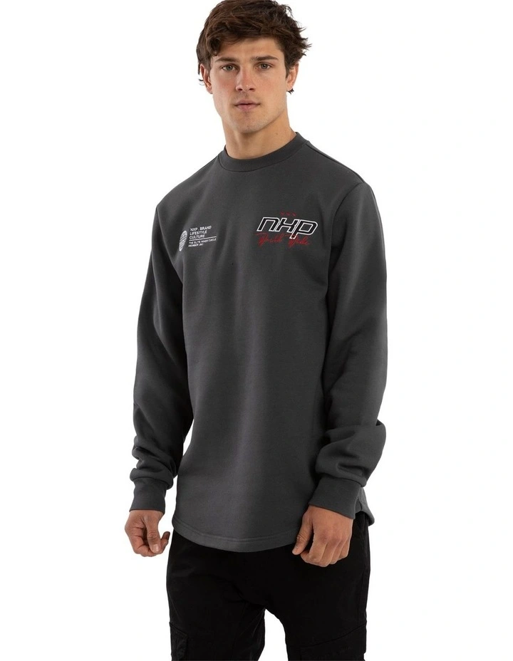 Moderate Dual Curved Sweater in Grey image 3