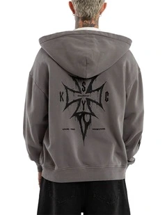 Blaze Relaxed Zip Hoodie in Grey