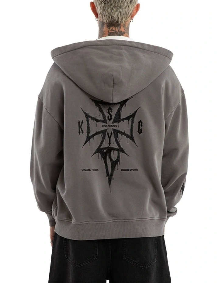 Blaze Relaxed Zip Hoodie in Grey image 1