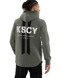 Inferno Dual Curved Hoodie in Pigment Basil