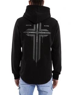 Worship Dual Curved Hoodie in Black