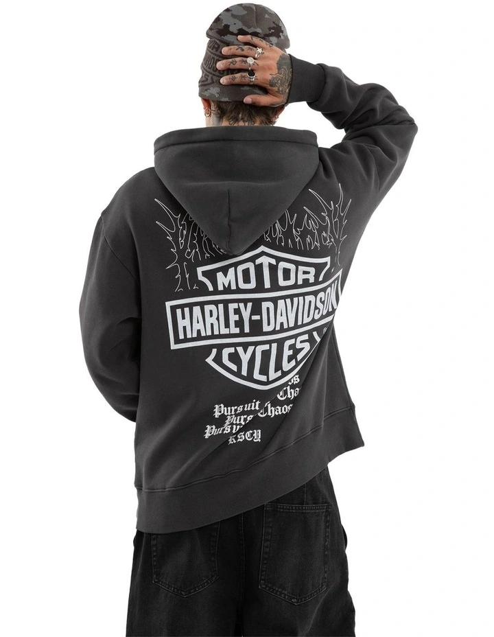 Harley Davidson Cycles Relaxed Hoodie in Black image 1