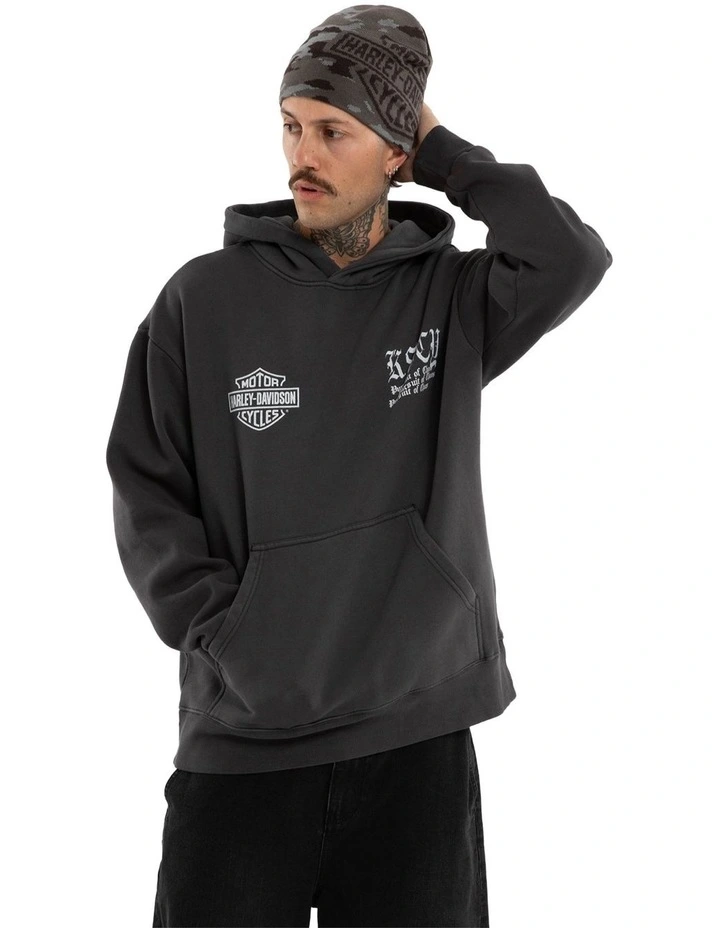 Harley Davidson Cycles Relaxed Hoodie in Black image 2