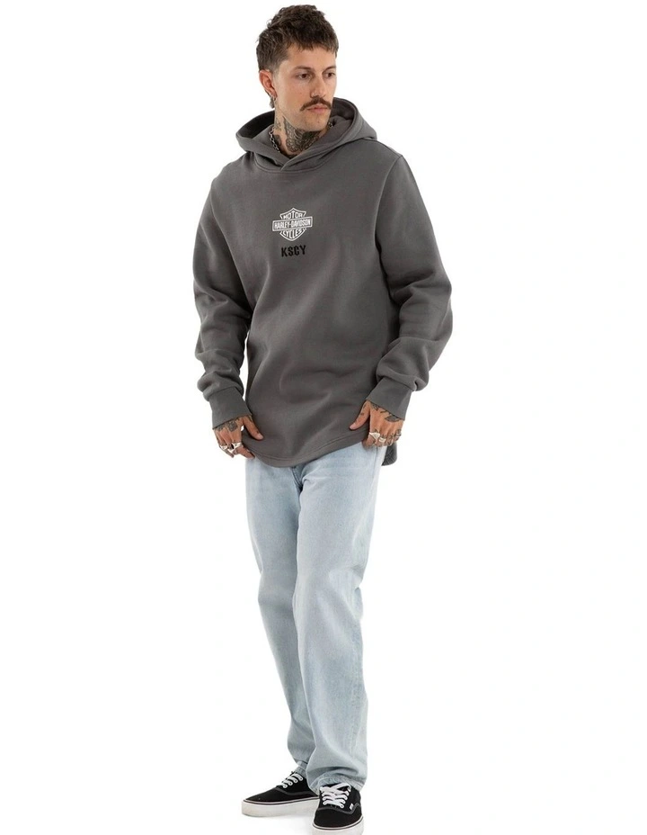 Harley Davidson Hog Dual Curved Hoodie in Grey image 6