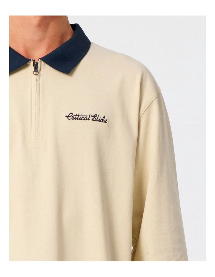 Sun Cured 1/4 Zip Rugby in Cream image 3