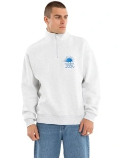 Sunbathe 1/4 Zip Sweater in Snow Marle