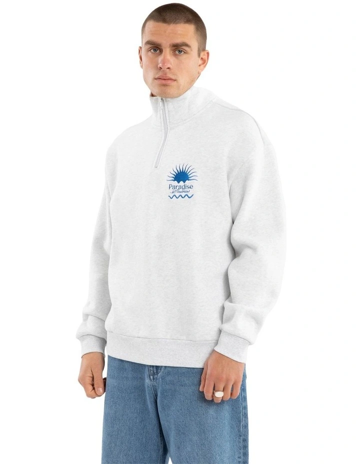 Sunbathe 1/4 Zip Sweater in Snow Marle image 3