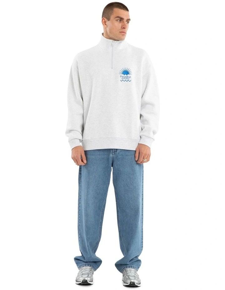 Sunbathe 1/4 Zip Sweater in Snow Marle image 6