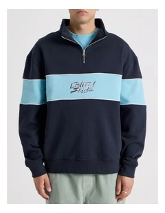 Buzzed Panel 1/4 Zip Crew