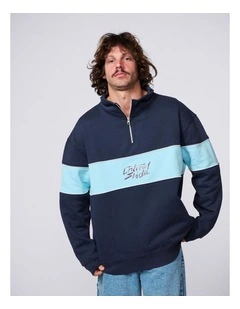 Buzzed Panel 1/4 Zip Crew