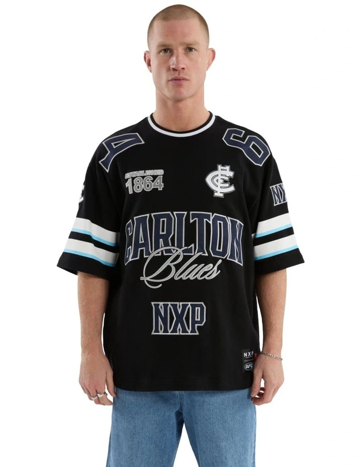 Carlton League Loopback Tee in Jet Black image 2