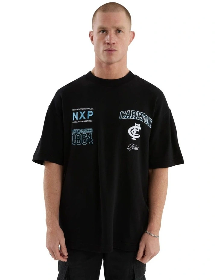 Carlton Stadium Loopback Tee in Black image 2