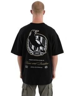Collingwood Legacy Loopback Tee in Jet Black