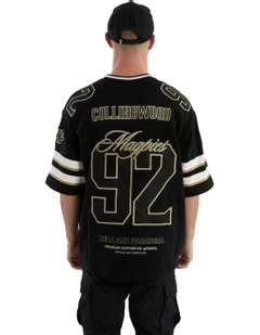 Collingwood League Loopback Tee in Jet Black