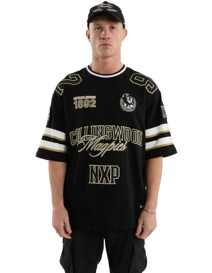 Collingwood League Loopback Tee in Jet Black image 2
