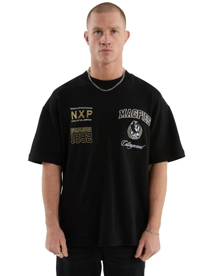 Collingwood Stadium Loopback Tee in Black image 2