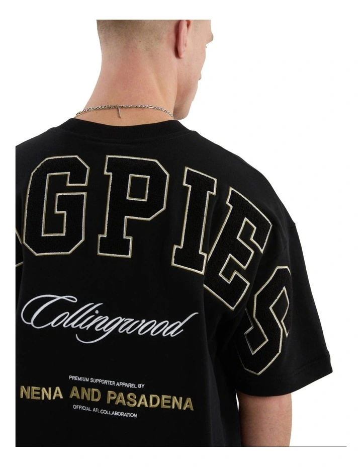 Collingwood Stadium Loopback Tee in Black image 3