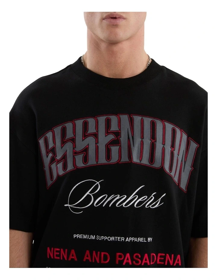 Essendon Game-On Loopbk Tee in Jet Black image 5
