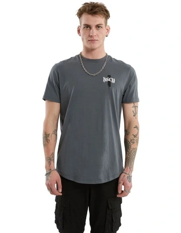 Villain Dual Curved Tee in Grey