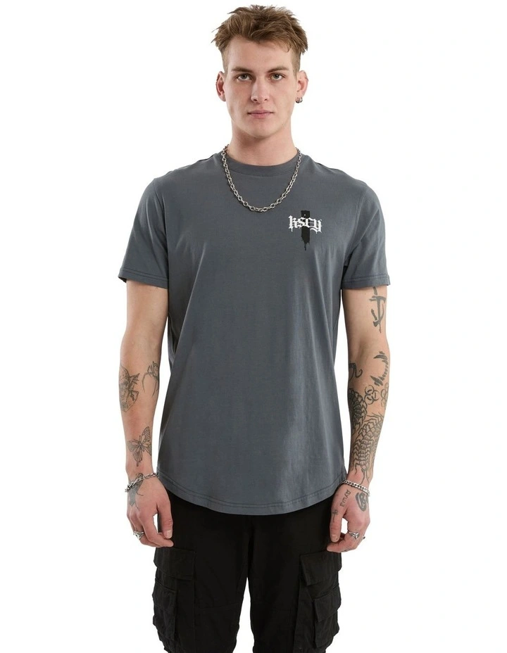 Villain Dual Curved Tee in Grey image 1