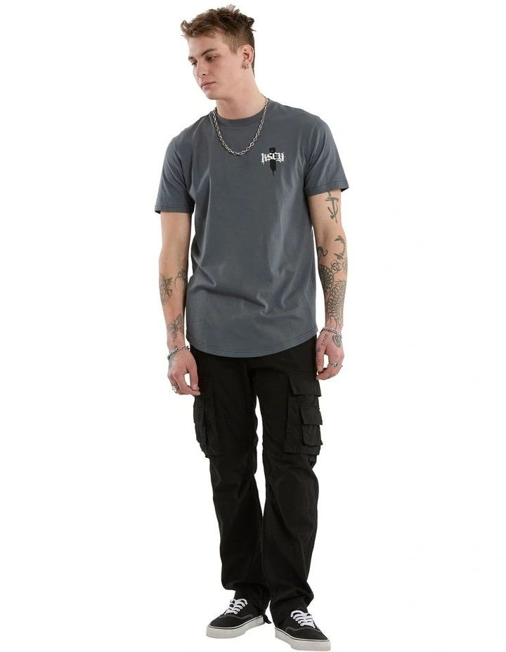 Villain Dual Curved Tee in Grey image 3