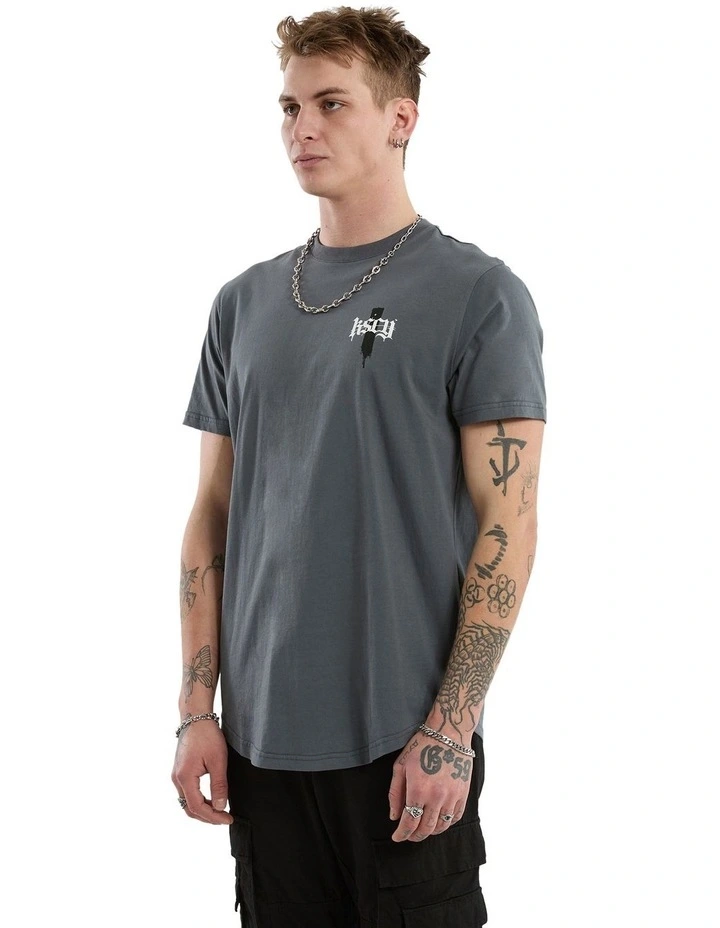 Villain Dual Curved Tee in Grey image 4