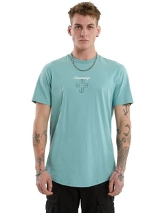Forever Dual Curved Tee in Green