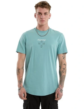 Forever Dual Curved Tee in Green