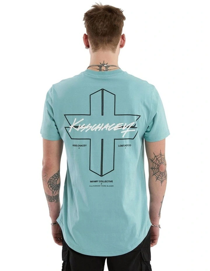 Forever Dual Curved Tee in Green image 2