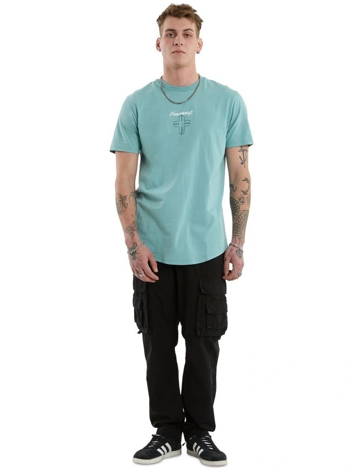 Forever Dual Curved Tee in Green image 3